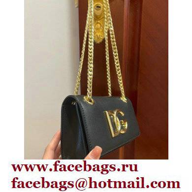 Dolce  &  Gabbana Calfskin 3.5 Chain phone bag Black